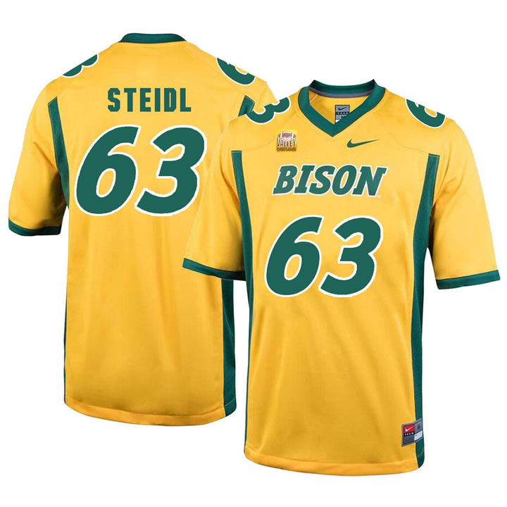 North Dakota State Bison #63 Aaron Steidl Gold College Football Jersey